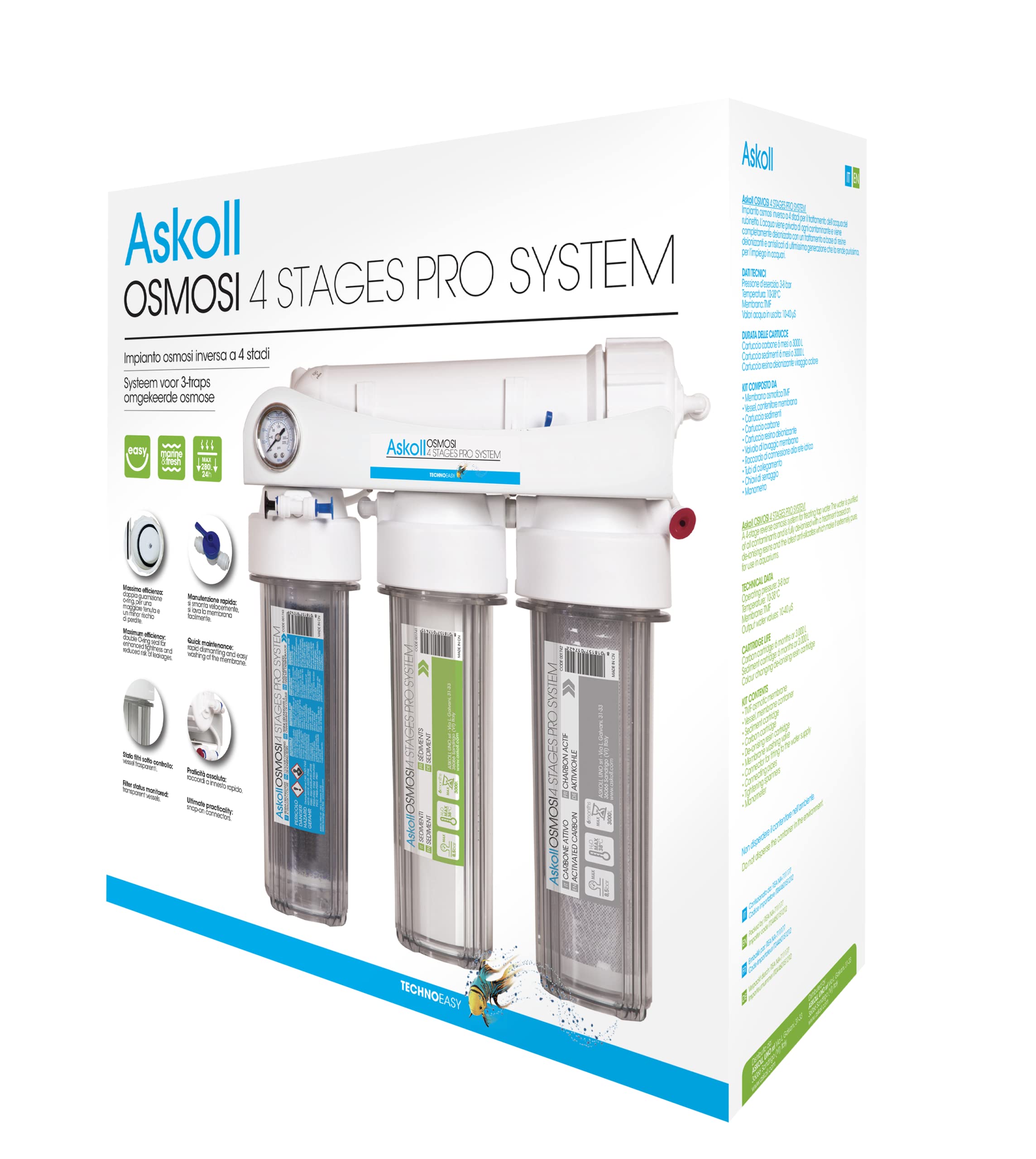 Askoll 001740 Reverse Osmosis System 4 STADI PRO SYSTEM for Aquariums