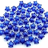 Tingoons 100 PCS 15mm Acrylic Star Beads Loose Spacer Colorful Beads for DIY Craft Jewelry Making Bracelet Necklace Earring Ornament Wind Chimes Key Chains(Sapphire)