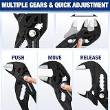WORKPRO Adjustable Pliers Wrench 180 mm Dual Handle 40 mm Jaw Capacity view 3