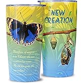 Eiryhope 20oz Christian Butterfly Tumbler with Bible Verse - Gift for Women Mom Grandma, Vacuum Insulation coffee Mug Cup, Faith-Inspired Religious Resurrection Gifts for Mothers Day Christians