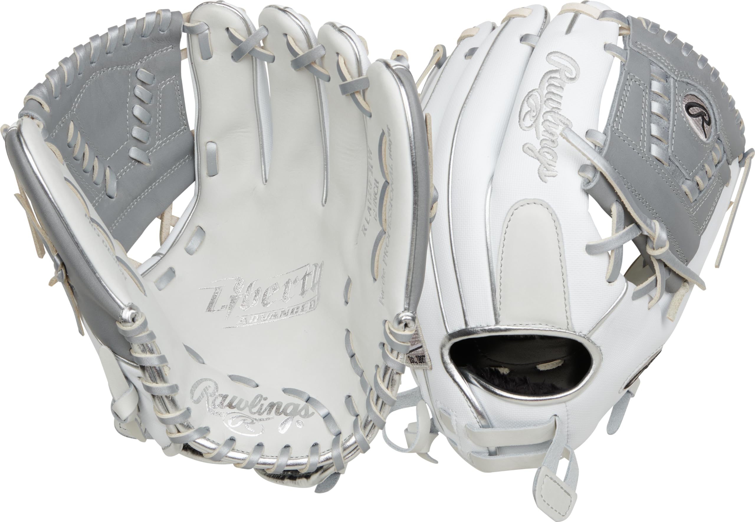 Rawlings | LIBERTY ADVANCED Fastpitch Softball Glove | Right Hand Throw | 12" - Laced One-Piece Web | White/White Speedshell Image