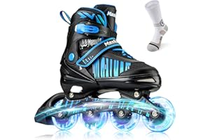 Maxluke Adjustable Inline Skates for Kids Ages 4-12, Beginner Inline Skates for Girls and Boys with Full Light Up Wheels, Fun Illuminating Roller Skates Blades for Youth Toddlers