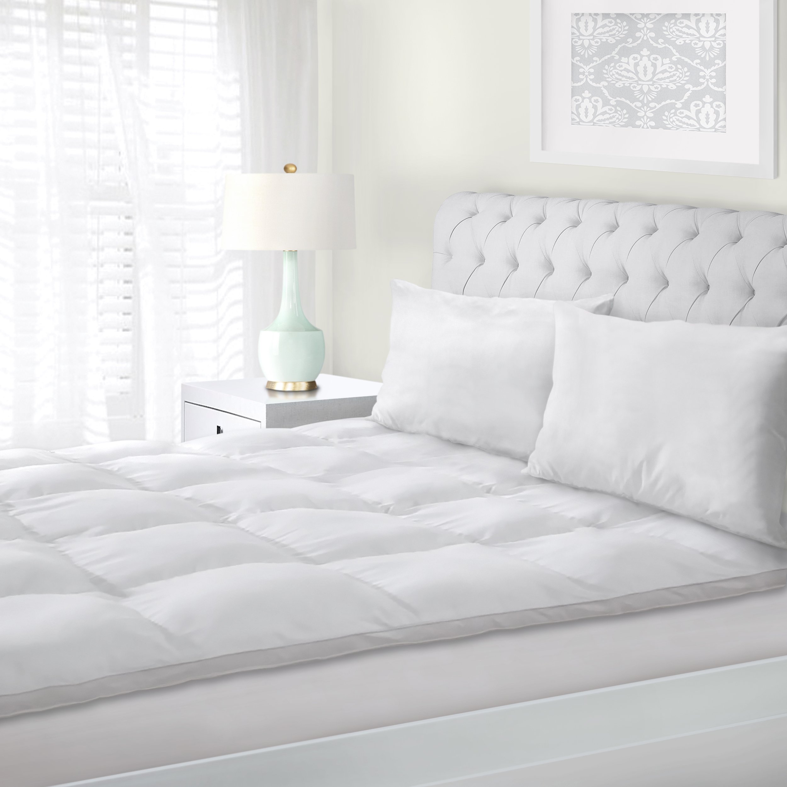 Superior Full Mattress Topper, Hypoallergenic White Down Alternative