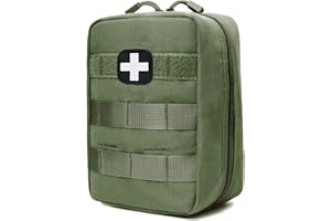 GHFY First Aid Kit EMT Medical IFAK Pouch, Molle Tactical Med Emergency Trauma Bag for Camping Home Car Hiking Hunting (Olive Drab)