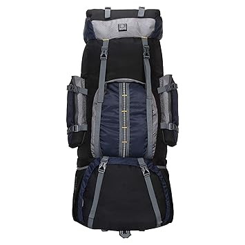 Alfisha Climate Proof Mountain Rucksack,Trekking Backpack 60Ltrs Navy & Grey with Rain Cover