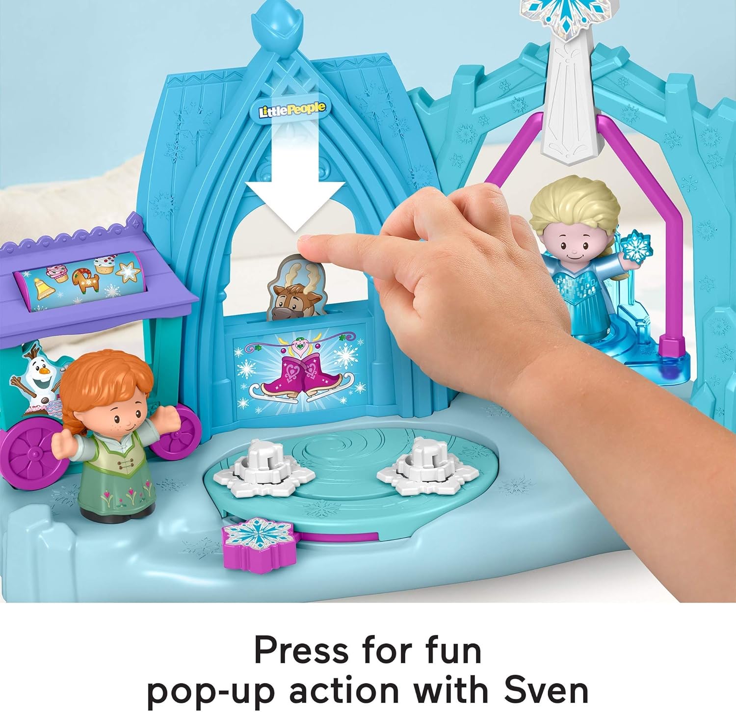 Fisher-Price Disney Frozen Arendelle Winter Wonderland by Little People, ice skating playset with Anna and Elsa figures for toddlers and preschool kids: Toys & Games