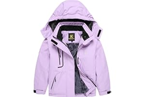 Keevoom Girl's Ski Jacket Winter Warm Thick Snow Coat Windproof Kids Outdoor Hooded Jackets