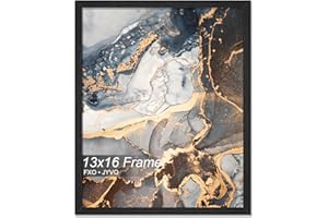 Fxojyvo Engineered Wood 13x16 Picture Frame, Black Frame for 13 x 16 Inch Picture Poster Photo, Light Weight 13 by 16 Frame with Wood-grain for Wall - 1 Pack/Black/13 x16