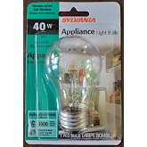 Sylvania 40W Appliance Light Bulb 40Acl/APPL/Bl | Appliance &amp; Ceiling Fan Lightbulb with Standard Base, 120V 40W E26 Medium Base Bulb, Dimmable, Clear Finish
