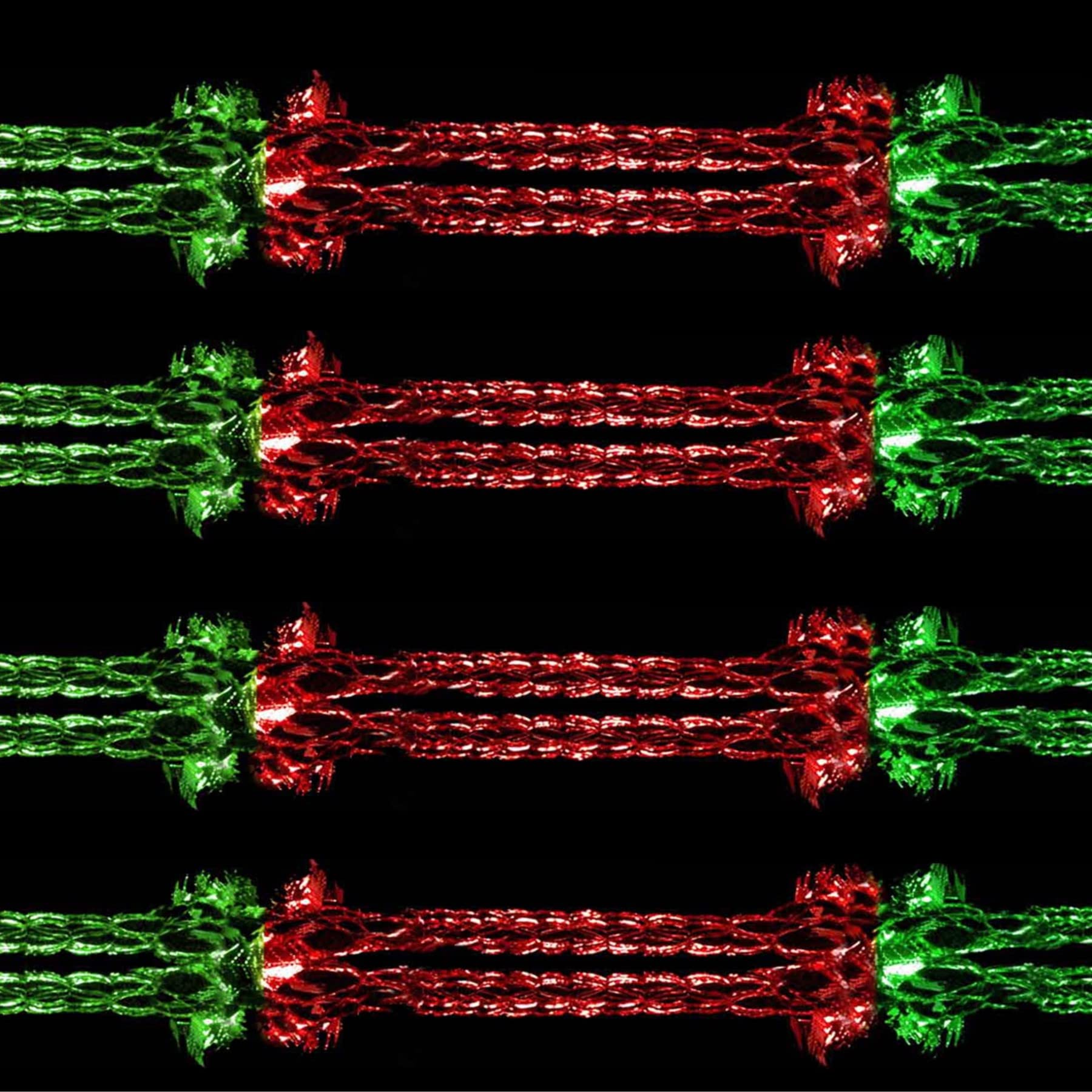 Pack 4 Foil 30cm x 2.7M Garland Christmas Ceiling Decorations - Red/Green