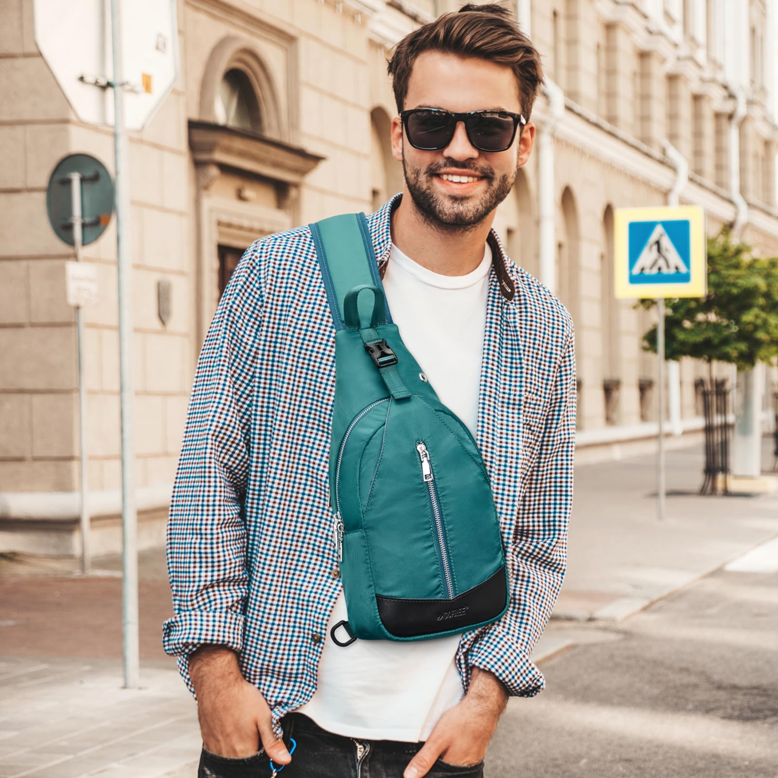 G4Free Sling Bag RFID Blocking Crossbody Sling Backpack Small Shoulder Chest Bag Daypack USB Charger Port Men Women