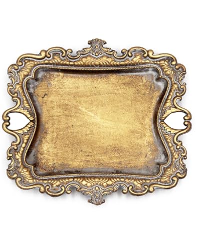 GIYOMGIYOM Glazed Porcelain Jewelry Dish Tray With Figures - Luxury Trinket Tray For Rings & Earrings, Gift For Women (Gold Stripe Tiger, 4.5x4.5")