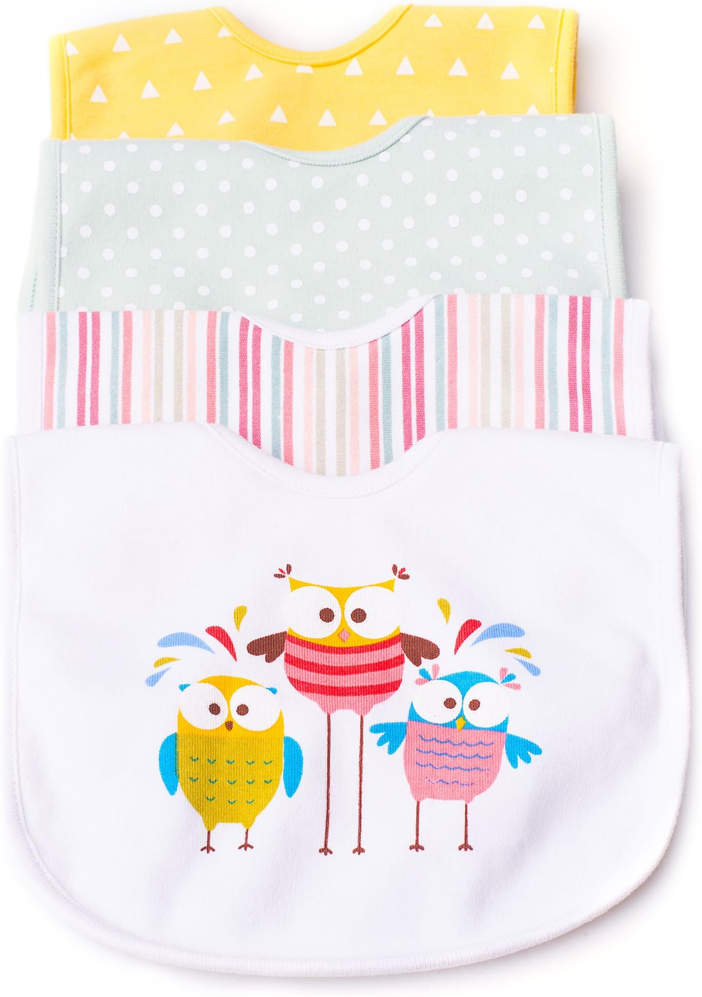 Super Soft Baby Bibs - Triple Layer Waterproof Bibs - Pack of 4 Premium Quality Gift Set for Drooling and Teething -Hypoallergenic,Absorbent and Chic Designs for Boys & Girls