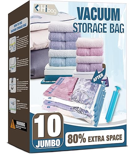 BAMCOO Vacuum Storage Bags With Electric Pump - 6 Pack In Jumbo, Large & Medium Sizes | Space Saver Bags For Clothes, Bedding & Travel