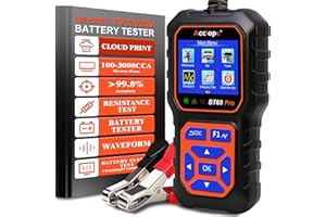 BT60 Pro Acclope Car Battery Tester with Cloud Printing 100-3000 CCA 6V 12V 24V AGM Lithium Gel Battery Checker Automotive Alternator Digital Analyzer Charging Cranking System Vehicles Truck Home-use