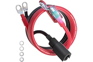 Ampeak 4 AWG Battery Cable 3FT Anti-Spark Battery Wire Waterproof Inverter Pure Copper Cable with Terminal 3/8 Inch Lugs for Truck RV Solar Inverter Marine Golfcart