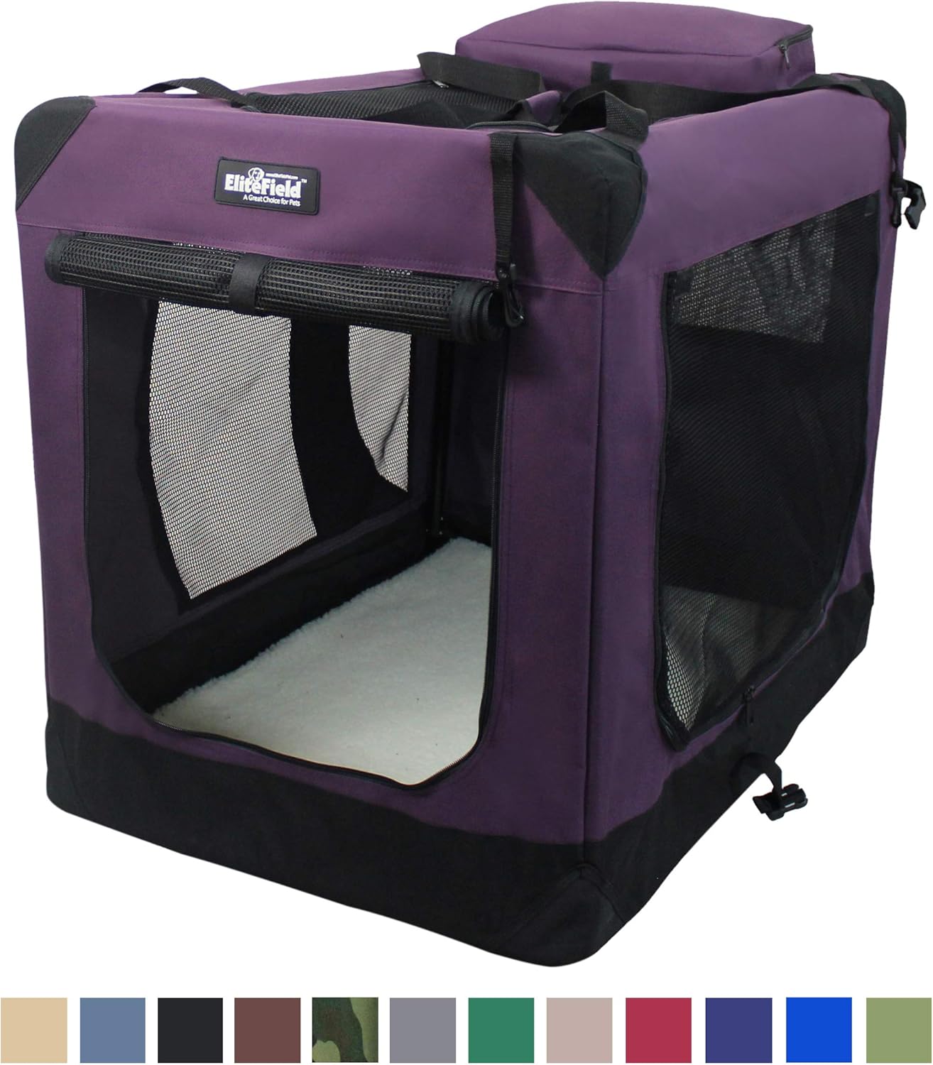 EliteField 3Door Folding Soft Dog Crate, Indoor & Outdoor