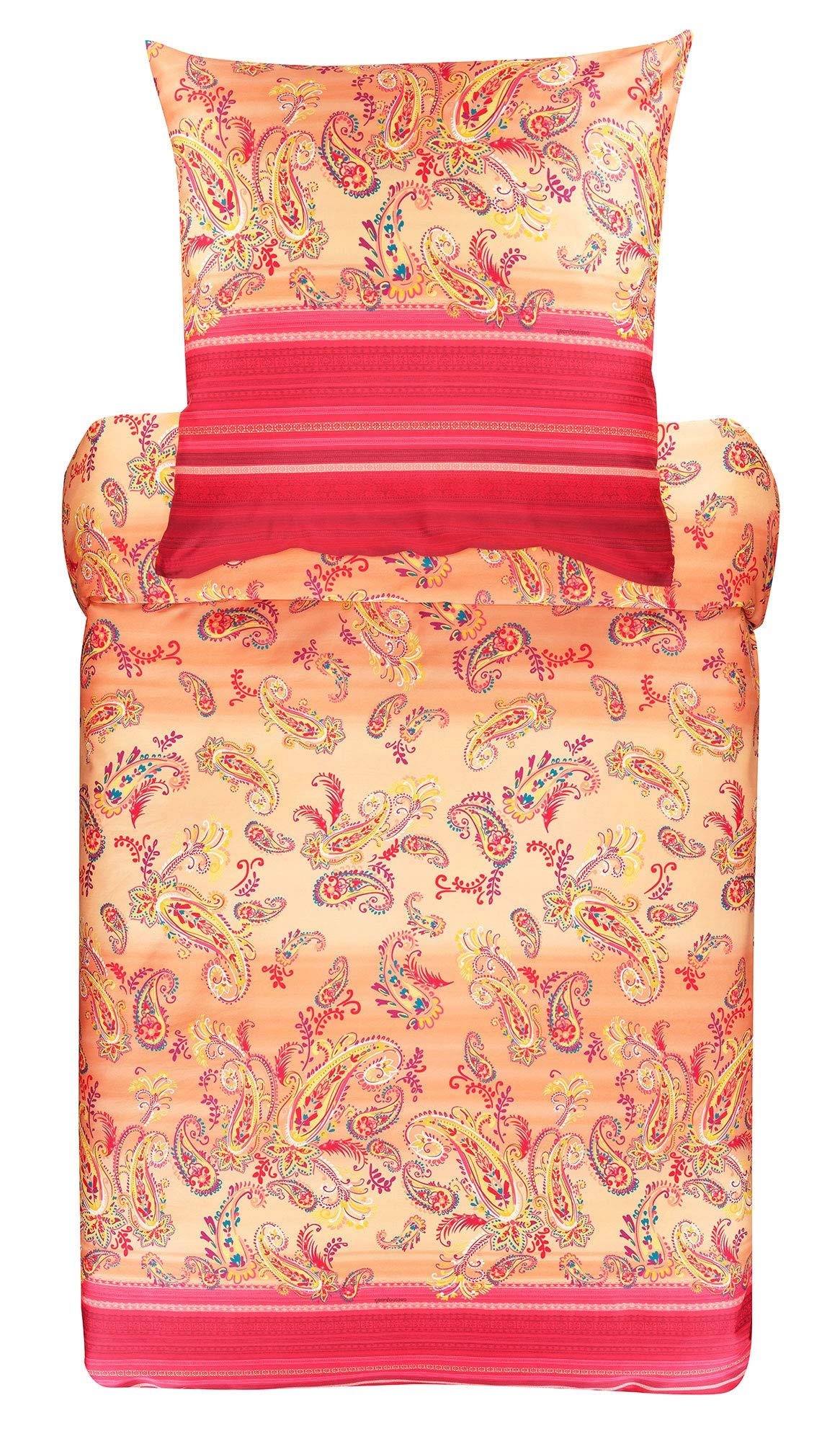 Bassetti Bed Linen Set, Cotton, Orange, 200 x 200 cm