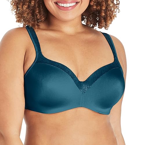Playtex Women's Secrets Coverage Underwire, Balconette T-Shirt Bra for Full Figures, Juniper Blue, 42DD