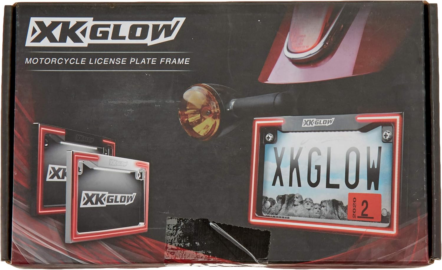 XKGLOW Motorcycle LED License Plate Frame with Running Turn