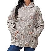 Dsewpaur Camo Hoodie For Women Oversized Long Sleeve Drop Shoulder Fleece Hooded Sweatshirt Pullover With Pocket Outfits