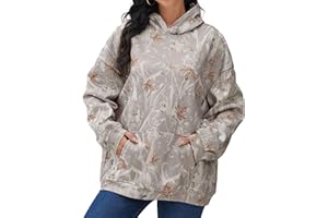 DURUNUL Women Camo Hoodies Maple Leaf Oversized Fleece Hooded Sweatshirt Loose Long Sleeve Pullover Top with Pocket Couple