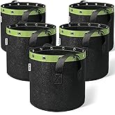POTLAB® 7 Gallon Grow Bags (5-Pack),Low Stress Training Fabric Pots with Handles,Garden Bags to Grow Vegetables