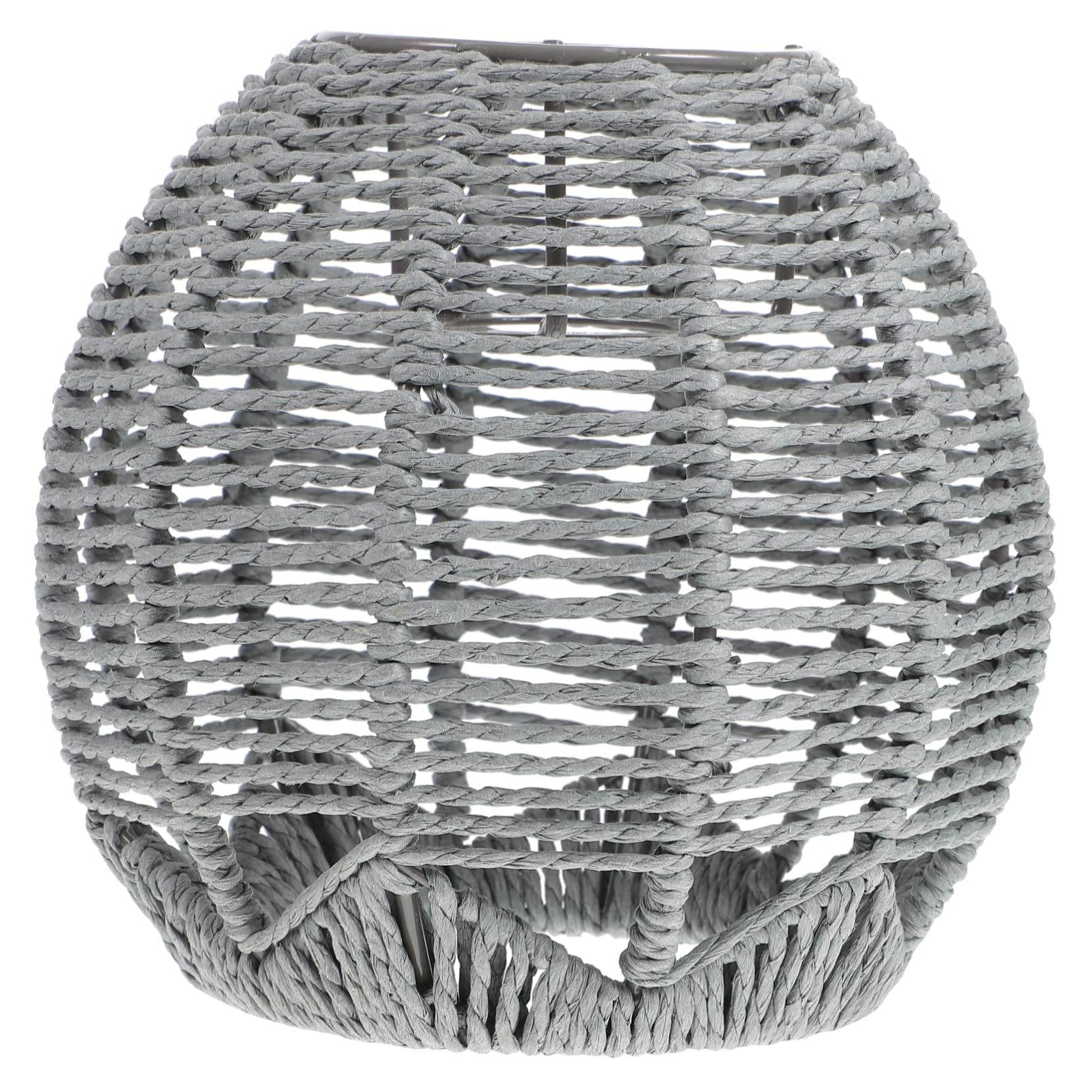 Yardwe Grey Wicker Lampshade 6 Inch Rattan Ceiling Light Cover Indoor Pendant Lamp Shade for Table Wall Lighting