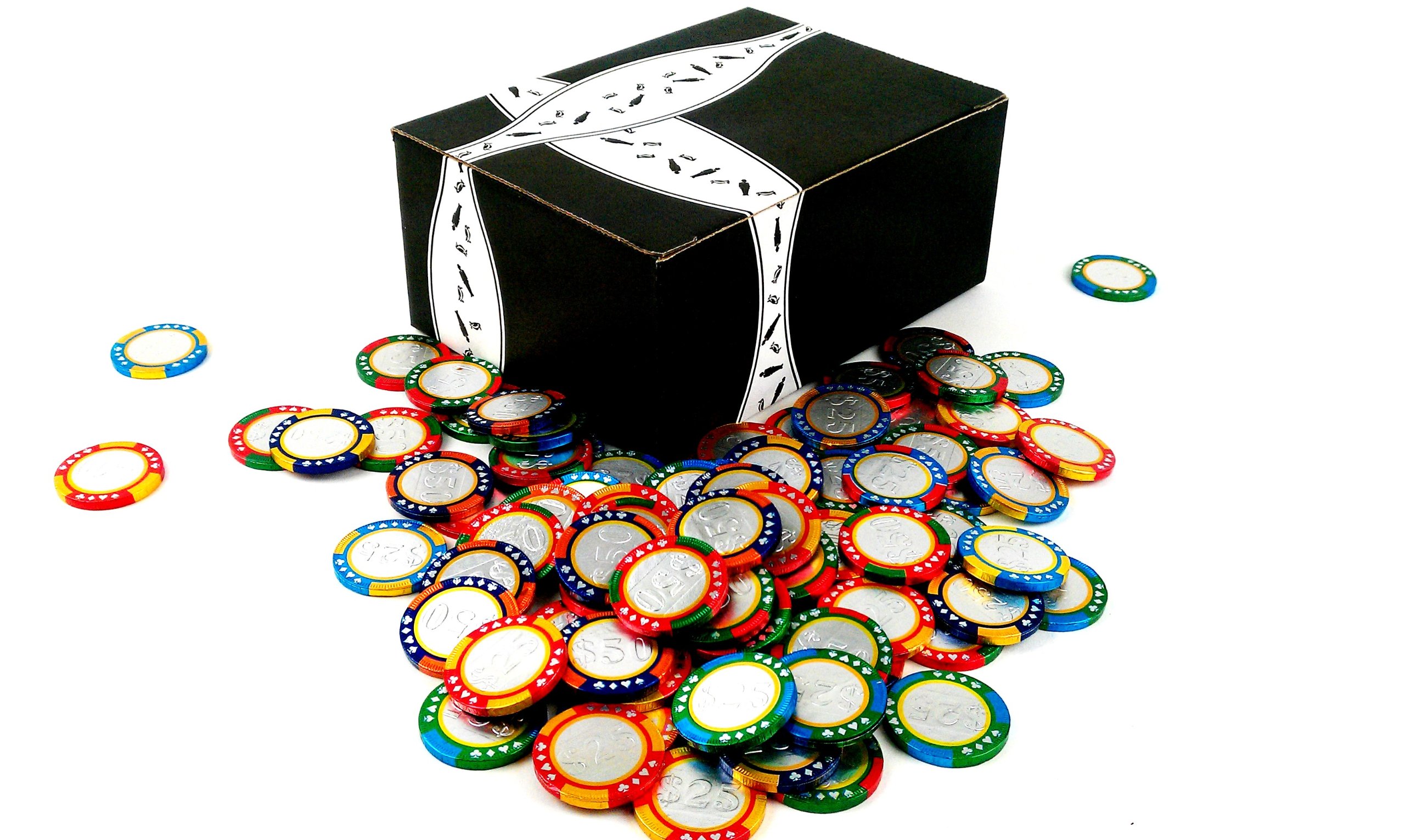 Mixed Denomination Castle Chocolate Casino Chips, 2 lb Bag