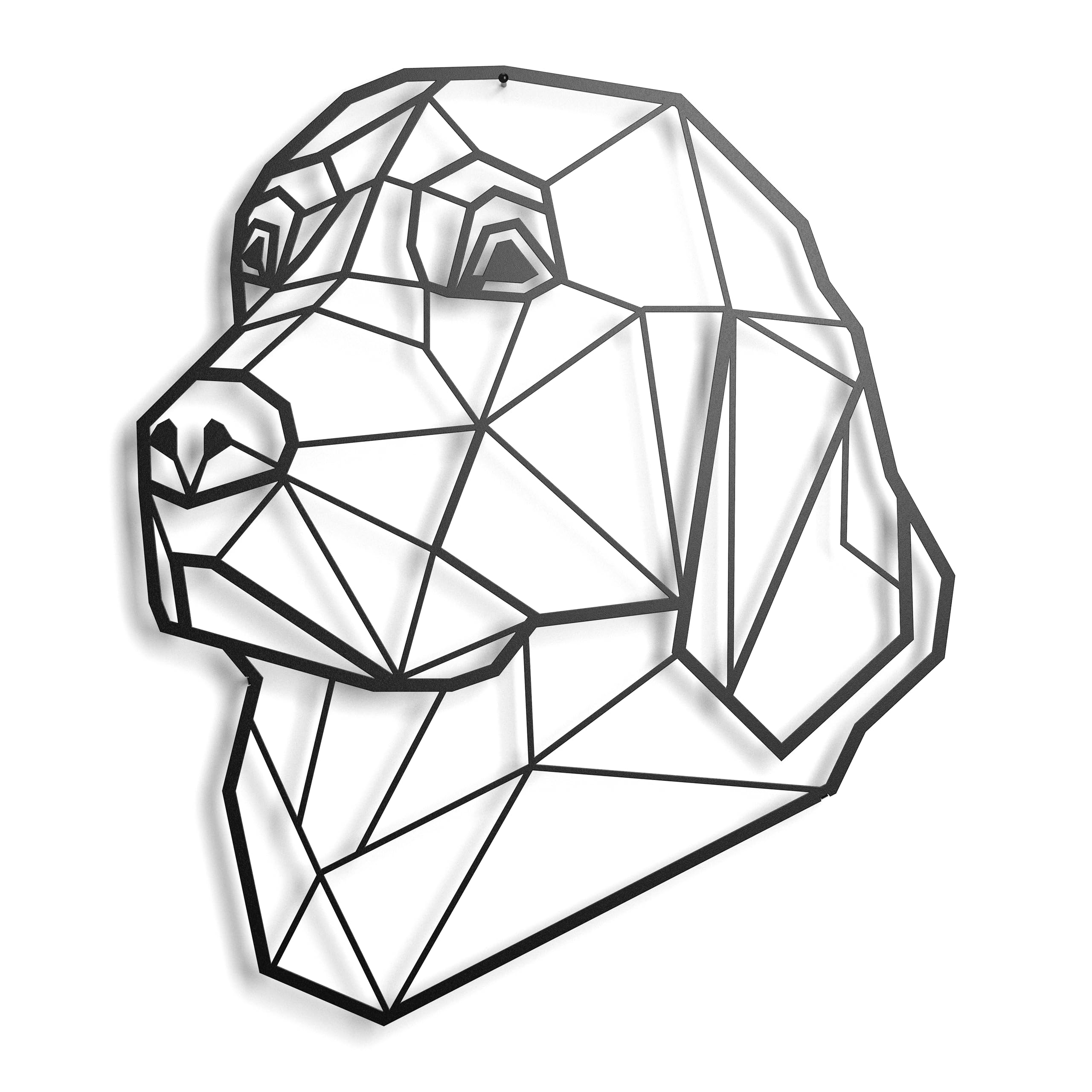 keluly Wall Art Floating Wall Sculpture with Shadows, Steel Labrador Dog - 43 x 31 cm