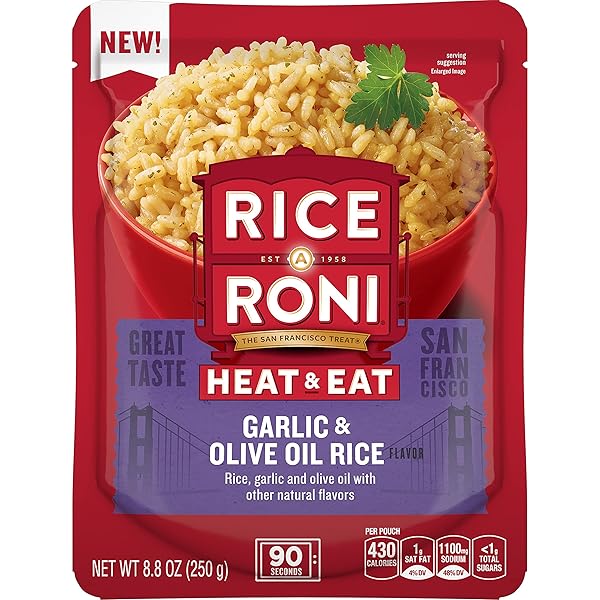 RICE-A-RONI HEAT EAT RICE GARLIC OLIVE OIL POUCH,...