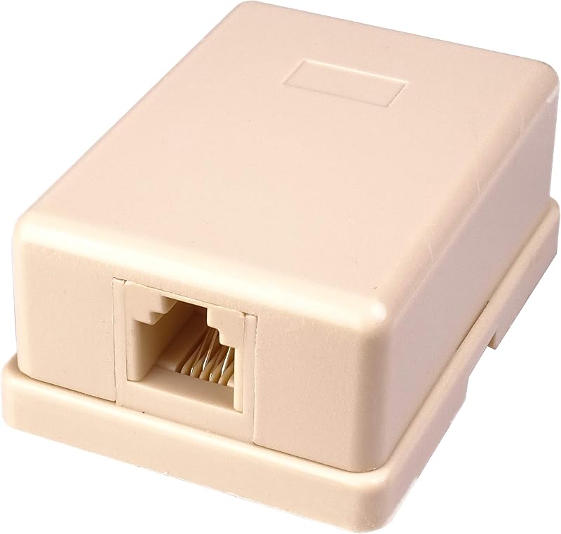 PremiumCord Telephone Socket RJ11 Self-Adhesive Wall Mount Grey TRZ4