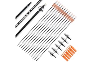 BOWSOUL 30inch Hunting Carbon Archery Arrows with 2.75” High Hardness Vanes Spine 400 for Compound Bow and Recurve Bow