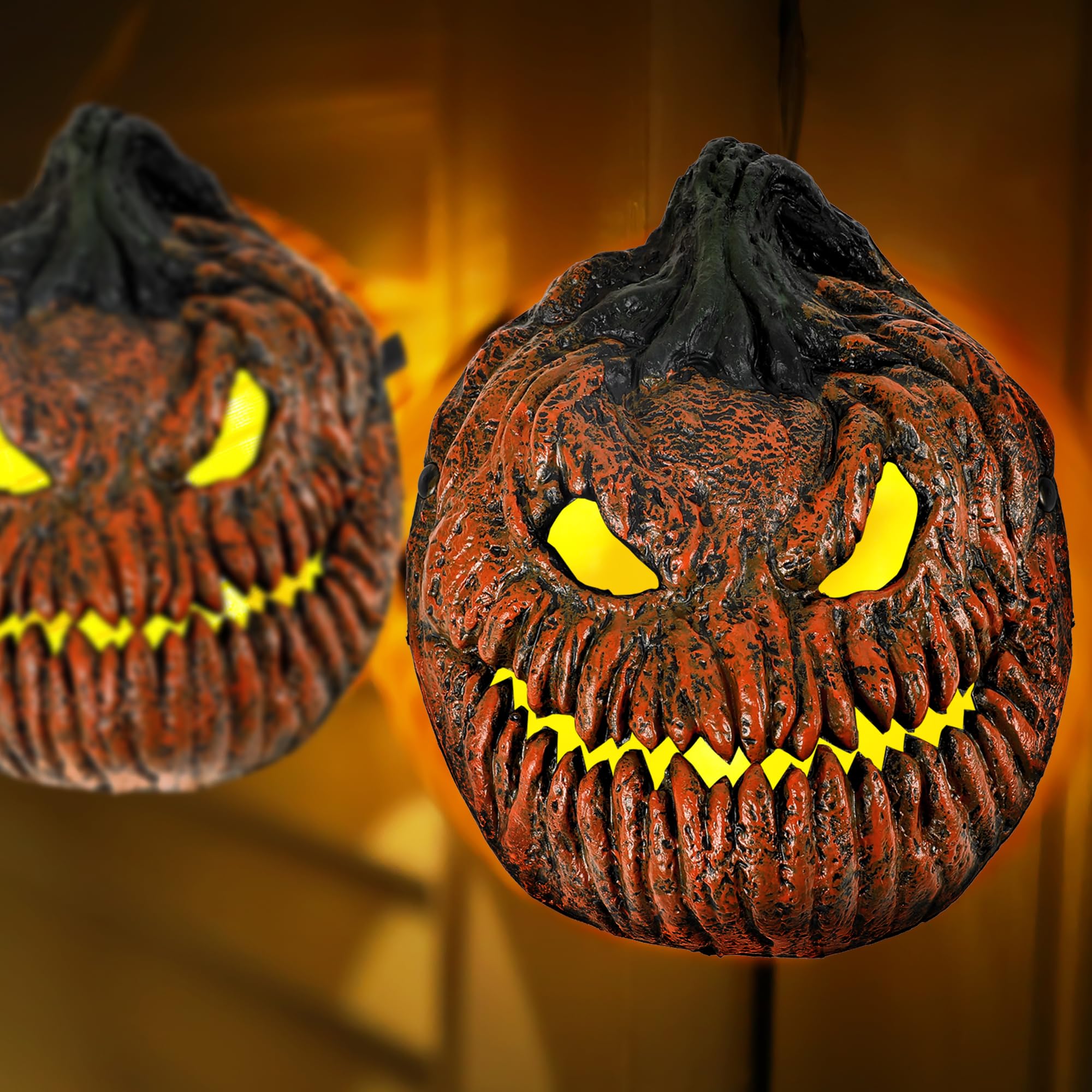 Photo 1 of Halloween Pumpkin Light Cover Decoration 2 PCS Pumpkin Porch Light Covers for Indoor Outdoor Porch Garage Party Haunted House Door Wall Lamp Decoration