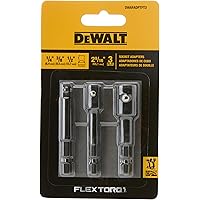 DEWALT FLEXTORQ 3Pk Socket Adapters for Drills & Impact Drivers, Hex Shank (DWAFADPTFT3)
