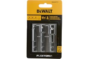 DEWALT FLEXTORQ 3Pk Socket Adapters for Drills & Impact Drivers, Hex Shank (DWAFADPTFT3)