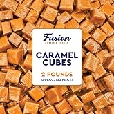 Caramel Candy Cubes Vanilla, 2 Pounds, Individually Wrapped | Approx. 130 Pieces, Soft &amp; Chewy Vanilla Caramels For Baking, Candy Bowls, Desserts, Parties &amp; Snacking