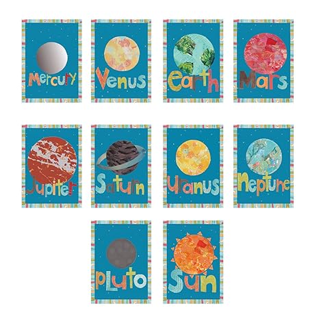 Buy Solar System Wall Cards Planet Wall Cards Set Of Nine 5x7