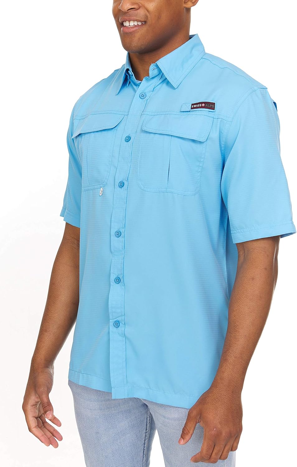 Swiss Alps Mens Short Sleeve Lightweight Breathable Outdoor Fishing Shirt at  Men’s Clothing store