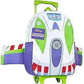Disney Toy Story 2-in-1 Rolling Kids Backpack 18”, 16L Buzz Lightyear Carry On Luggage Mini Suitcase with Wheels & Handle, Lightweight School Travel Bag Gifts for Kids