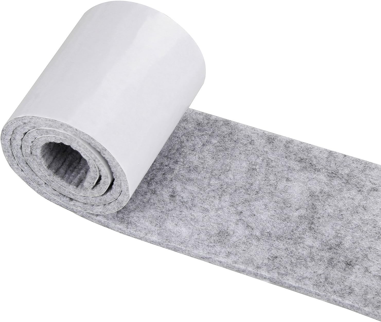 CenterZ 1/5" Thick Self Adhesive Felt Tape Roll - 3.94x39.4 Heavy Duty Felt Strip Sticker, Freely Cut to Felt Furniture Feet Pads, Felt Square Sheet, Felt Circle Coaster, Felt Glides Slider Dot (Grey)
