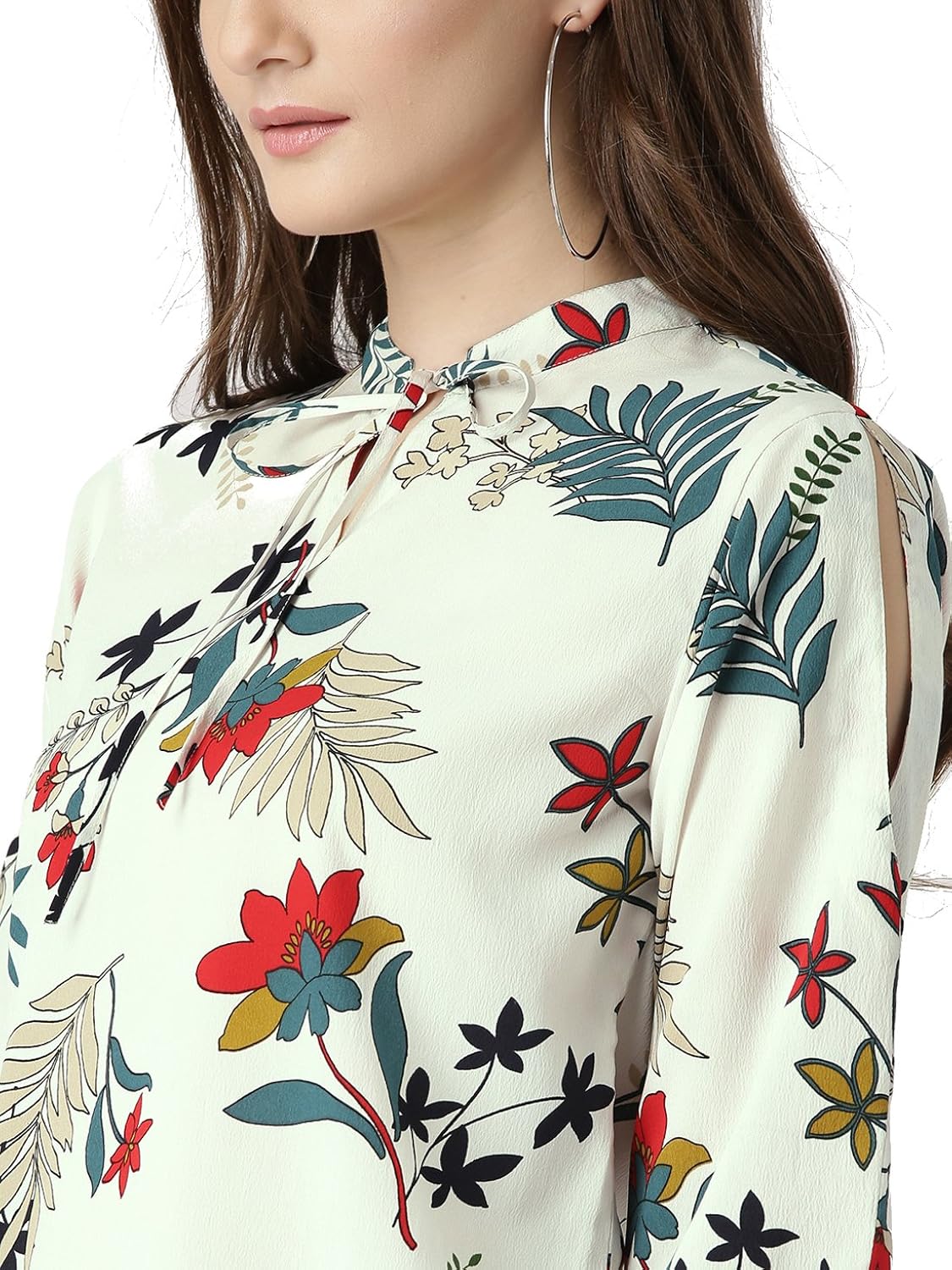 marie claire women off white printed top (mc747a)