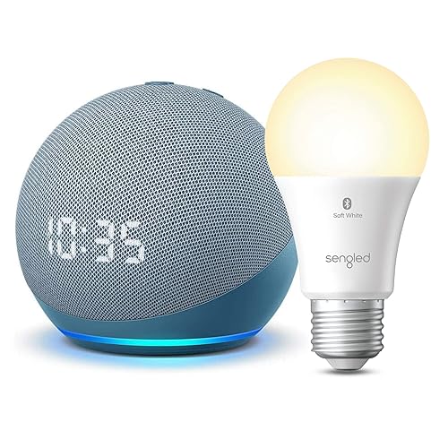 Echo Dot (4th Gen) with Clock Twilight Blue with Sengled
