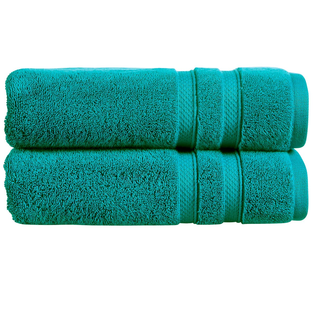 Christy Chroma Bath Sheet Towels | Set of 2 | Highly Absorbent Heavyweight 675GSM | Bold and Bright | Soft Velvety Smooth Bathroom Shower Towels | 100% Cotton | Sustainably Made | Vivid Teal — image 1