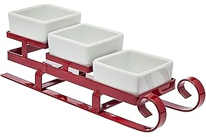 Godinger Holiday Sleigh Relish Bowl Condiment Dip Holder