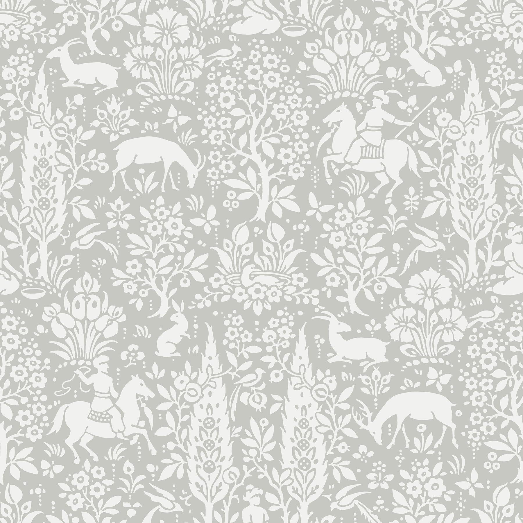 Crown Wallcoverings Woodland Wallpaper Grey M1168 Full Roll