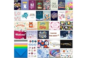 EILYLIAFE 32 All Occasion Cards Greeting Cards Assortment Box With Envelopes and Stickers, 5 X 7 Inch Assorted Greeting Cards With Greeting Inside.
