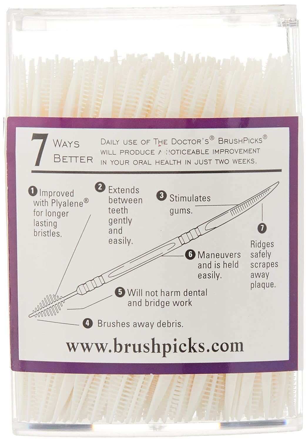 The Doctor's BrushPicks Interdental Toothpicks, 275 Count (Pack of 1), As the Picture Shows, 275 Count (Pack of 4) - Image 3