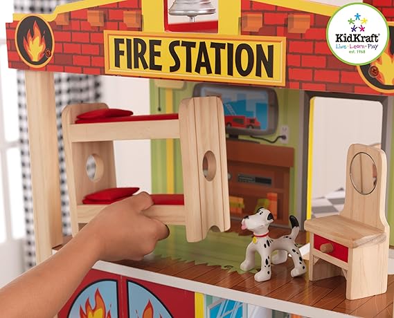 kidkraft wooden fire station