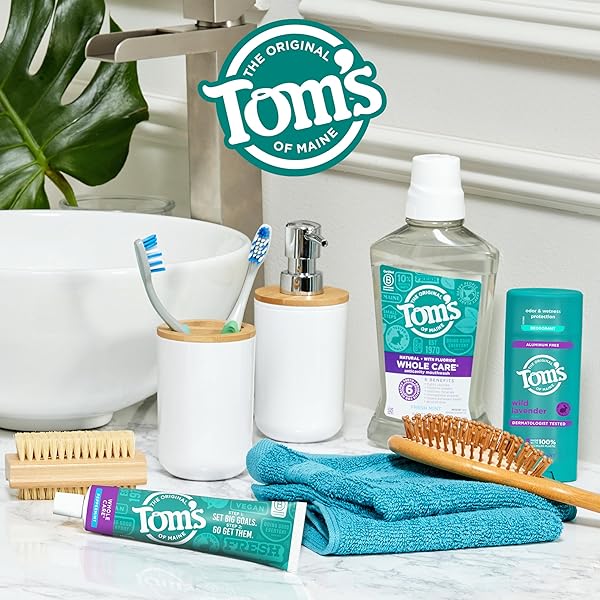 TOM’S OF MAINE WHOLE CARE NATURAL TOOTHPASTE WITH FLUORIDE, PEPPERMINT, 4 OZ. 3-PACK (PACKAGING MAY VARY)